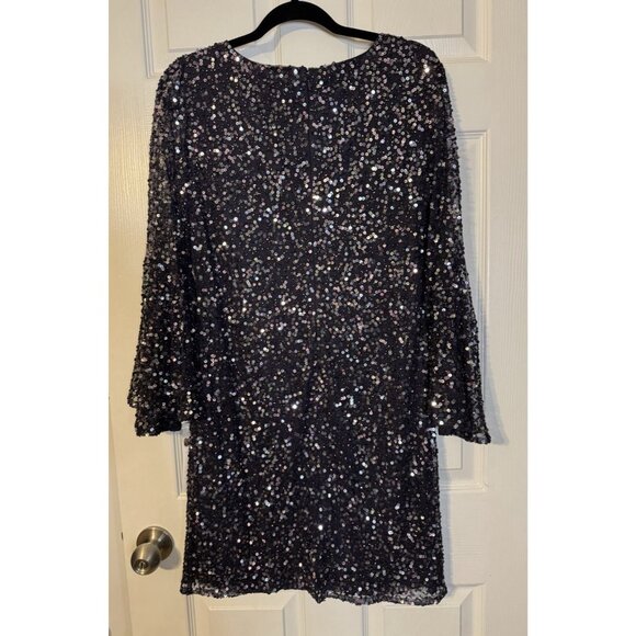 Pisarro Nights Eggplant Formal Sequin Beaded Sheath Dress Size 22W Party NEW - Picture 13 of 13